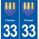 33 Blanquefort blason ville autocollant plaque stickers