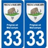 33 Blanquefort blason ville autocollant plaque stickers