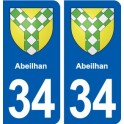 34 Florensac blason ville autocollant plaque stickers