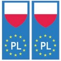 Pologne europe drapeau Autocollant