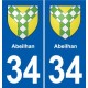 34 Florensac blason ville autocollant plaque stickers