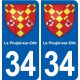 34 Florensac blason ville autocollant plaque stickers