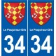 34 Florensac blason ville autocollant plaque stickers
