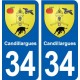 34 Florensac blason ville autocollant plaque stickers