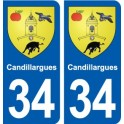 34 Florensac blason ville autocollant plaque stickers
