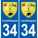 34 Florensac blason ville autocollant plaque stickers