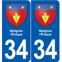 34 Florensac blason ville autocollant plaque stickers