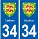 34 Florensac blason ville autocollant plaque stickers