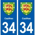34 Florensac blason ville autocollant plaque stickers