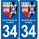 34 Florensac blason ville autocollant plaque stickers