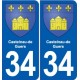 34 Florensac blason ville autocollant plaque stickers