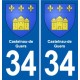 34 Florensac blason ville autocollant plaque stickers