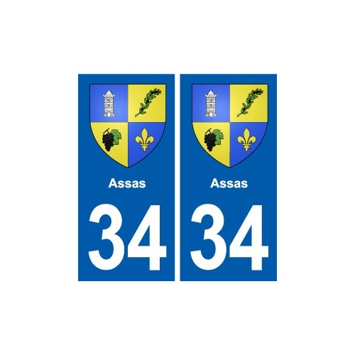 34 Florensac blason ville autocollant plaque stickers
