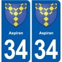 34 Florensac blason ville autocollant plaque stickers
