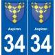 34 Florensac blason ville autocollant plaque stickers