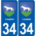 34 Florensac blason ville autocollant plaque stickers