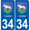 34 Florensac blason ville autocollant plaque stickers