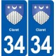 34 Florensac blason ville autocollant plaque stickers