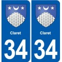 34 Florensac blason ville autocollant plaque stickers