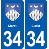 34 Florensac blason ville autocollant plaque stickers