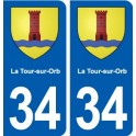 34 Florensac blason ville autocollant plaque stickers