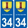 34 Florensac blason ville autocollant plaque stickers