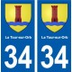 34 Florensac blason ville autocollant plaque stickers