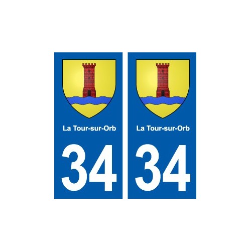34 Florensac blason ville autocollant plaque stickers