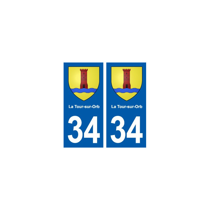 34 Florensac blason ville autocollant plaque stickers