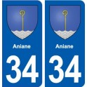 34 Florensac blason ville autocollant plaque stickers