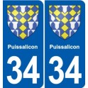 34 Florensac blason ville autocollant plaque stickers