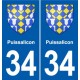 34 Florensac blason ville autocollant plaque stickers