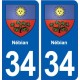 34 Florensac blason ville autocollant plaque stickers