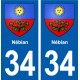 34 Florensac blason ville autocollant plaque stickers