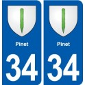 34 Florensac blason ville autocollant plaque stickers