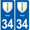 34 Florensac blason ville autocollant plaque stickers