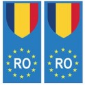 Rumania Rumania europa bandera de la etiqueta Engomada