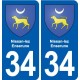 34 Florensac blason ville autocollant plaque stickers
