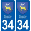 34 Florensac blason ville autocollant plaque stickers