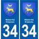 34 Florensac blason ville autocollant plaque stickers