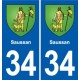 34 Florensac blason ville autocollant plaque stickers