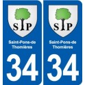 34 Florensac blason ville autocollant plaque stickers