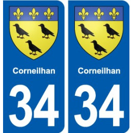 34 Florensac blason ville autocollant plaque stickers