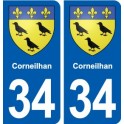 34 Florensac blason ville autocollant plaque stickers