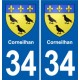 34 Florensac blason ville autocollant plaque stickers