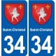 34 Florensac blason ville autocollant plaque stickers