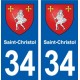 34 Florensac blason ville autocollant plaque stickers