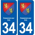 34 Florensac blason ville autocollant plaque stickers