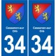34 Florensac blason ville autocollant plaque stickers