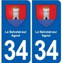 34 Florensac blason ville autocollant plaque stickers